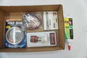 lot 66 image: Boat Drain Plug, Vexilar Mag Shield, Vexilar Power Cord, Little Stinker Catfish Bait