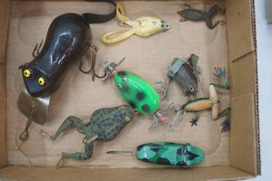 lot 168 image: Vintage Frog and Mouse Lures