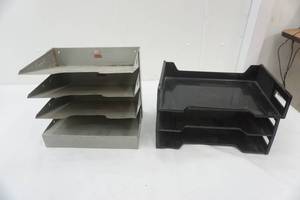 lot 249 image: File Racks - metal and plastic