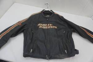 lot 267 image: Harley Davidson Leather Jacket Size 3XL
