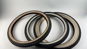 lot 29 image: Set of 3 Vintage 20 White Wall Bicycle Tires