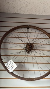 lot 47 image: 28-inch Steel Clad Rim with New Departure Model A Hub