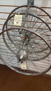 lot 73 image: Vintage 26 x 1 38 Tandem Bicycle Wheel Set