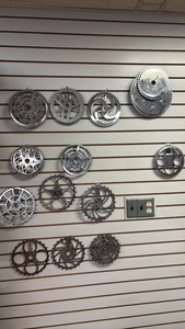 lot 98 image: Collection of Vintage Bicycle Chainrings - Assorted Designs