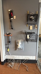 lot 136 image: Assorted Bicycle Storage Racks and Baskets