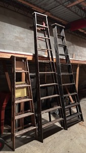 lot 169 image: Collection of Antique Wooden Ladders