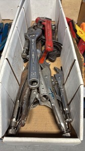 lot 222 image: Collection of Adjustable Wrenches and Vice Grips
