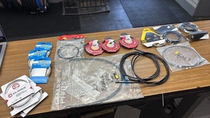 lot 619 image: Collection of Various Bicycle Brake Cables - Shimano, Clarks, and More