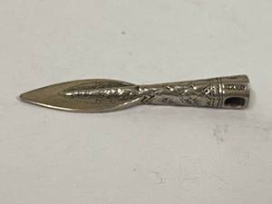 lot 5S image: Norway Sterling Silver Spear Pendant Pendant Engraved Nordic 925