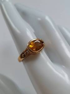lot 11 image: 10K Gold Ring with Citrine Gemstone
