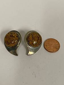 lot 19S image: Desert Rose Trading Sterling Silver Earrings with Swirl Design Miriam Stone