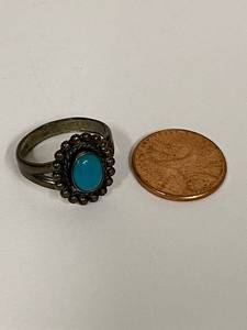 lot 21S image: Sterling Silver Turquoise Ring