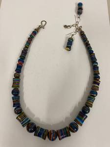 lot 47S image: Colorful Vintage Beaded Necklace with Sterling Silver
