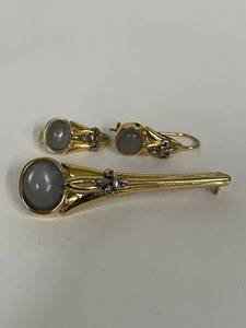 lot 57S image: Sterling Silver 925 Brooch and Earrings Set