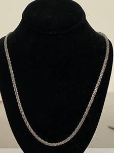 lot 59S image: Sterling Silver Braided Chain Necklace Elegant Design
