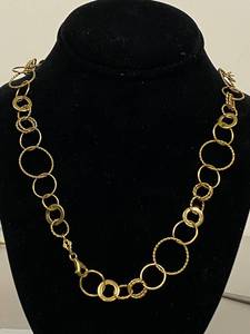 lot 61S image: Elegant Sterling Silver Interlocked Ring Necklace Jewellery
