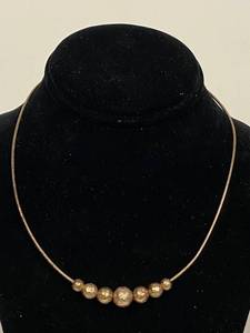 lot 63S image: Sterling Silver Bead Necklace Sleek Design 925