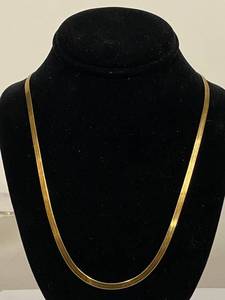 lot 66S image: Sterling Silver Milor Italy Gold-Toned Flat Necklace Chain