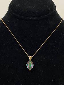 lot 67S image: Sterling Silver Necklace with Multi-Colored Mystic Topaz Style Pendant