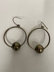 lot 75S image: Vintage Sterling Silver Dangle Hoop Earrings