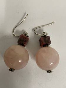 lot 79S image: Sterling Silver Pink Stone Earrings