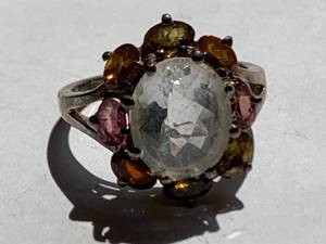 lot 153 image: Vintage Sterling Silver Multi-Stone Ring