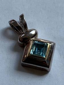 lot 169 image: Sterling Silver Pendant Aquamarine Gemstone 925