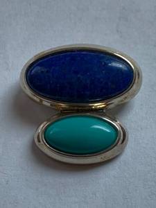 lot 172 image: Sterling Silver Lapis Lazuli Turquoise Pendant