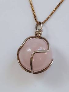 lot 195 image: Sterling Silver Necklace with Pink Stone Pendant