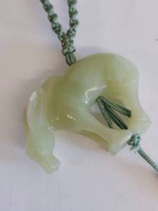 lot 215 image: Jade Donkey Horse Pendant Necklace Unique