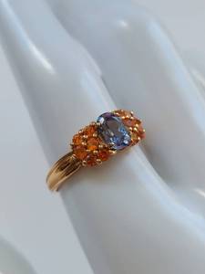 lot 40 image: 14k Gold Ring with Citrine and Tanzanite Stones