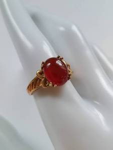 lot 73 image: 10K Gold Ring with Carnelian Gemstone
