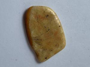 lot 89 image: Still Life Carved & Signed Natural Polished Amber with Inclusions