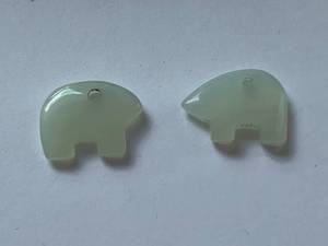 lot 90 image: Jade Bear Charms Set of 2 Elegant Pendants