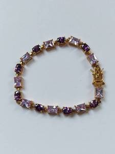 lot 93 image: Sterling Silver Gold Plated Gemstone Bracelet