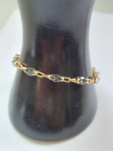 lot 97 image: Sterling Silver Gold Plated Stone Bracelet