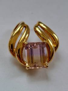 lot 100 image: Elegant Ametrine Sterling Silver Gold Tone  Pendant