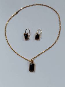 lot 105 image: Gold Over Sterling Silver Reversible Jewelry Set