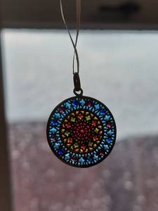 lot 106 image: Plique--jour Enamel Pendant with Filigree Design