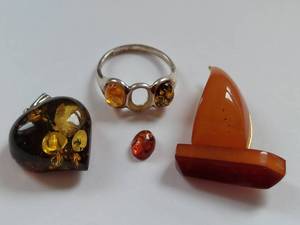 lot 111 image: Amber Jewelry Collection Pendant, Ring, Brooch