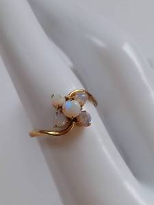 Vintage 18K HGE Gold Electroplate Opal Cluster Ring