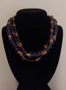 lot 119 image: Multi Strand Sterling & Amethyst Citrine Necklace Elegant