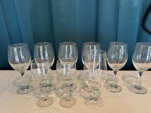 lot 47 image: Set of 9 Assorted Wine Glasses Including Event Mementos