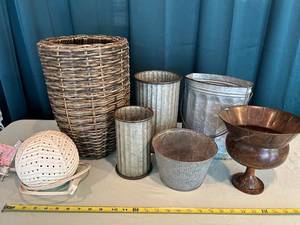 lot 57 image: Collection of Decorative Containers and Ceramic Light Containers