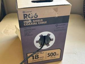 lot 99 image: Southwire RG6 Dual Shield Coaxial Cable 500 ft 18 AWG Black