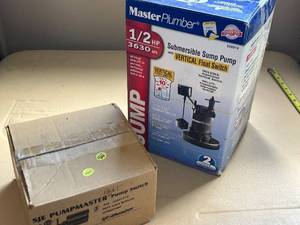 lot 104 image: Master Plumber 12 HP Submersible Sump Pump with Vertical Float Switch