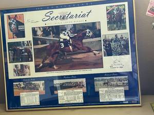 Framed Secretariat 25th Anniversary Signed Photo Collage