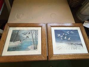 lot 155 image: Set of 2 Framed Wildlife Art Prints by Richard Klingbeil and Roger Preuss