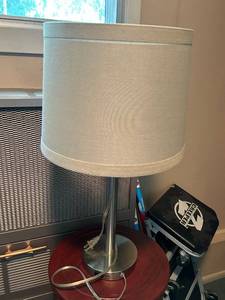 lot 166 image: Modern Table Lamp with Neutral Shade