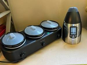 lot 171 image: West Bend Triple Slow Cooker and Bread Maker Set